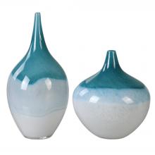 Uttermost 20084 - Carla Teal White Vases, S/2