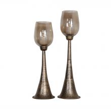 Uttermost 18848 - Badal Antiqued Gold Candleholders Set/2