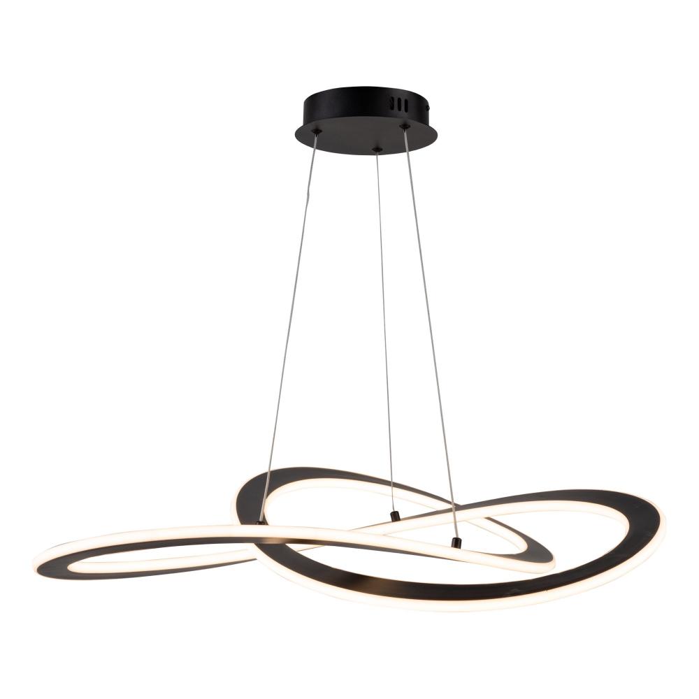 Wave Collection Integrated LED Chandelier, Black