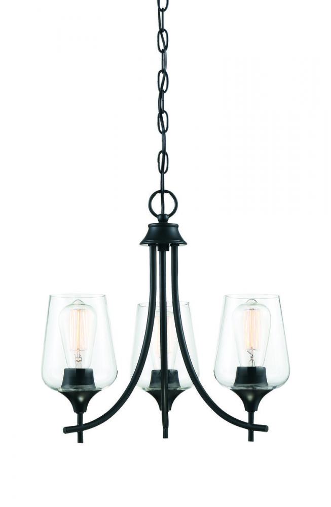 Black 3 arm chandelier sales