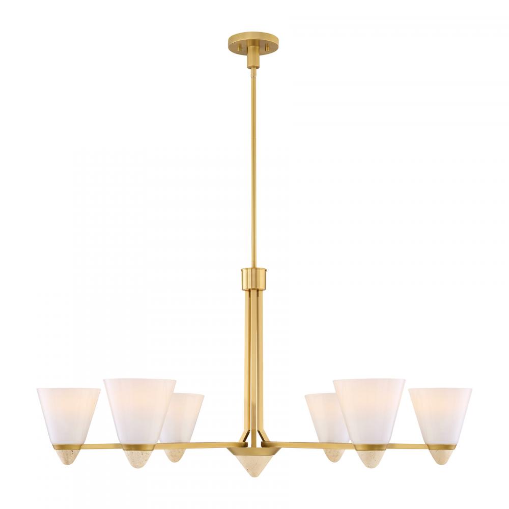 Kohlman 6-Light Chandelier in Warm Brass