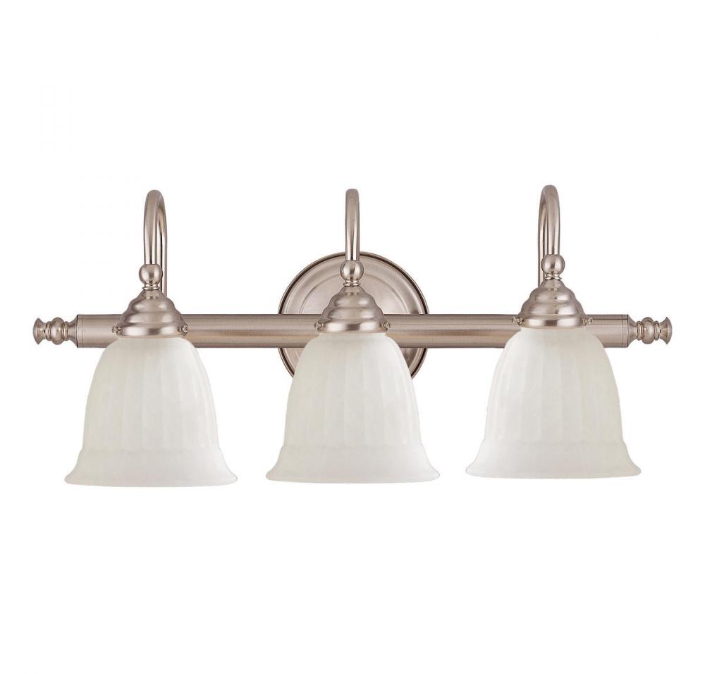 Brunswick 3-Light Bathroom Vanity Light in Satin Nickel