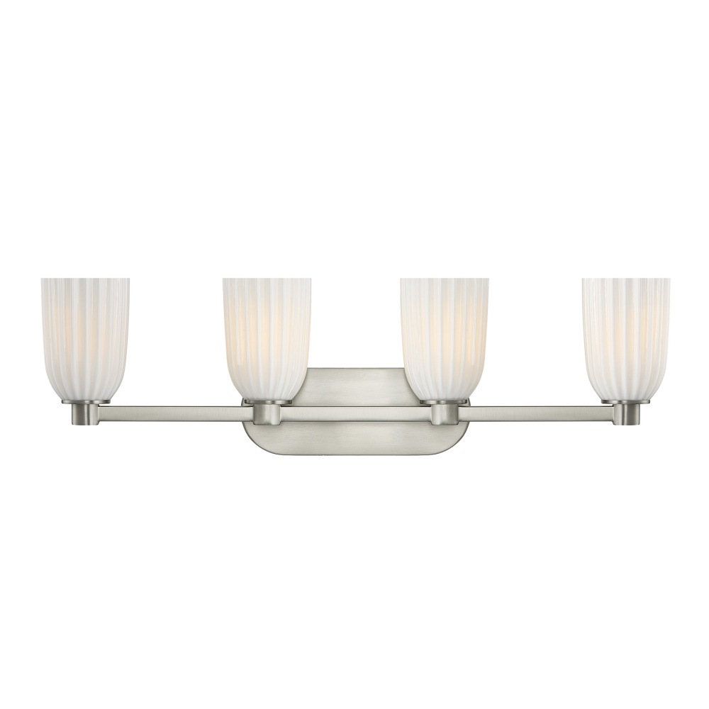 Baldwin 4-Light Bathroom Vanity Light in Satin Nickel