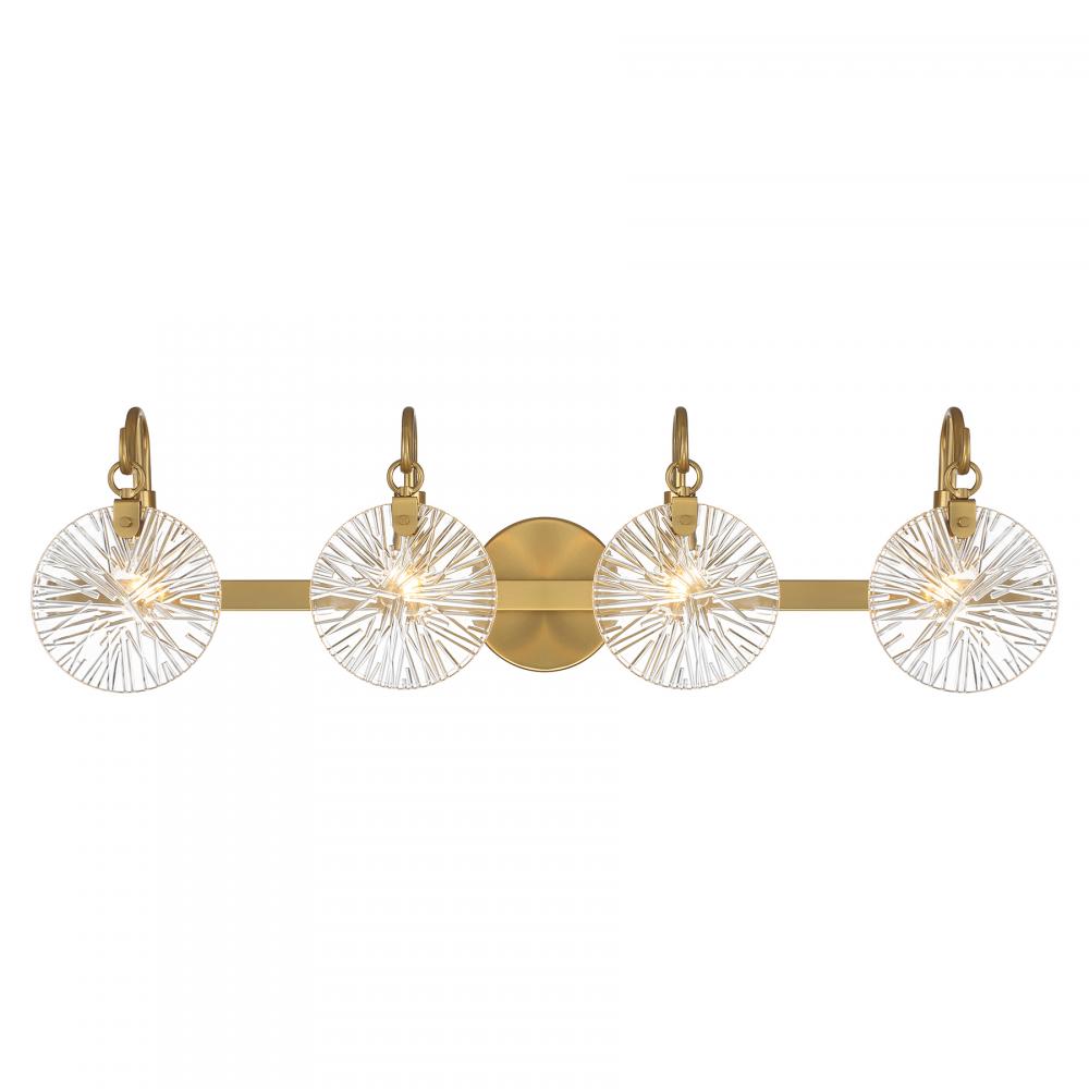 Addison 4-Light Bathroom Vanity Light in Warm Brass