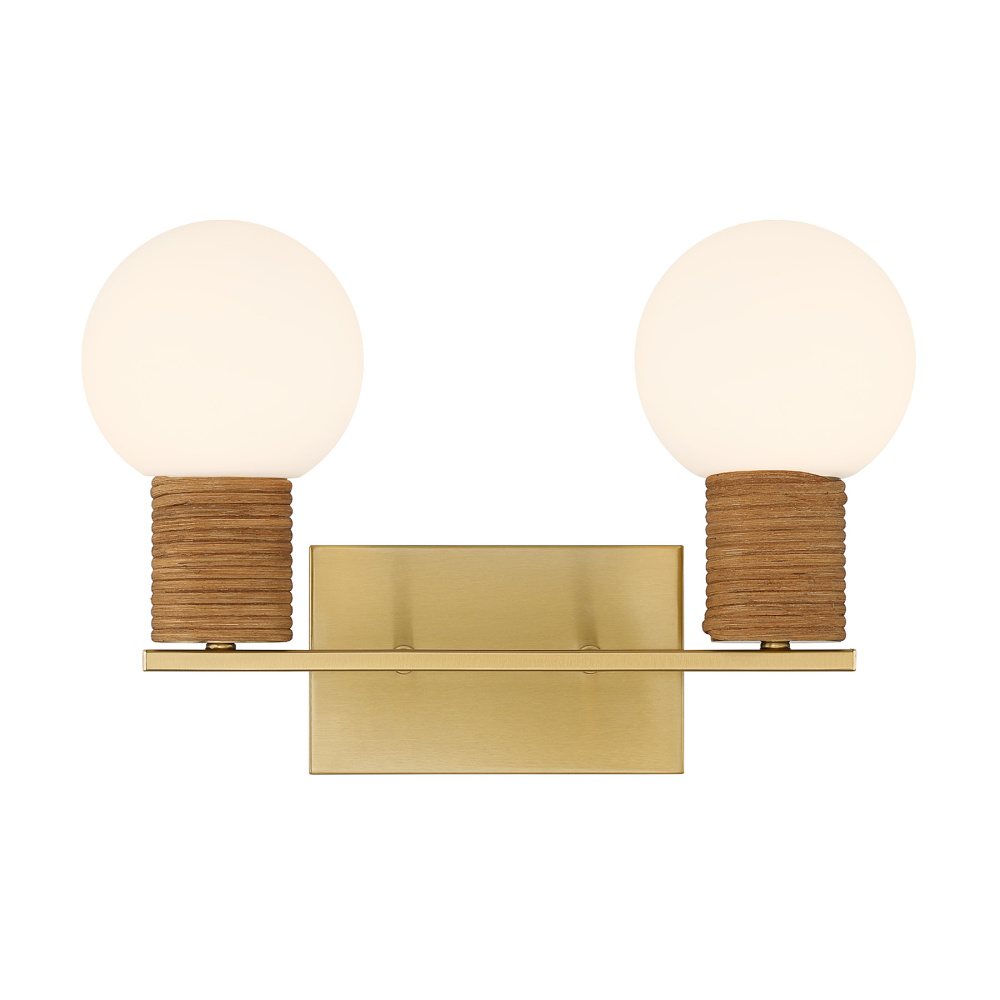 Jarrell 2-Light Bathroom Vanity Light in Warm Brass