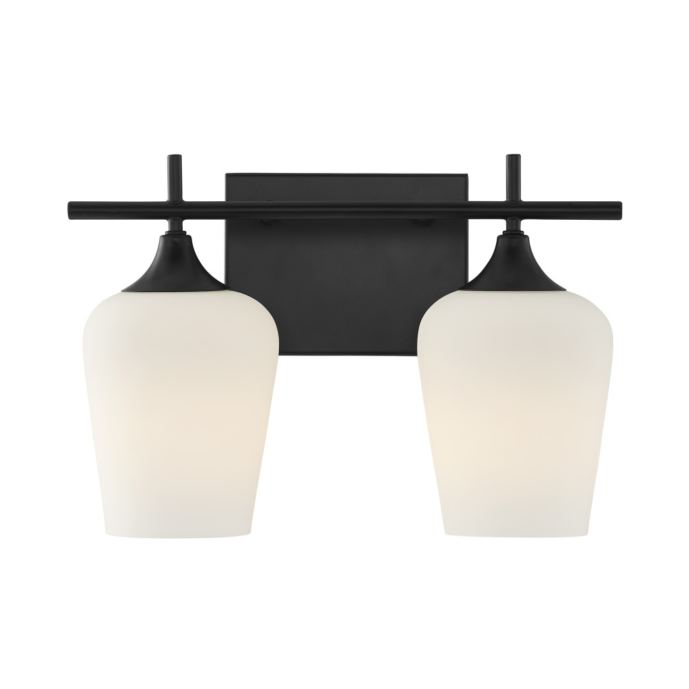 Octave 2-Light Bathroom Vanity Light in Matte Black