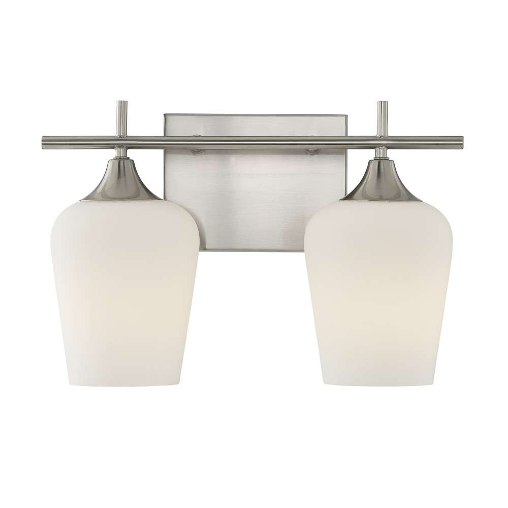 Octave 2-Light Bathroom Vanity Light in Satin Nickel