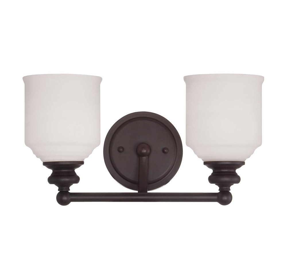 Melrose 2-Light Bathroom Vanity Light in English Bronze