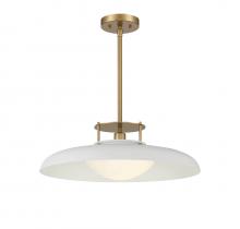 Savoy House 7-1690-1-142 - Gavin 1-Light Pendant in White with Warm Brass Accents