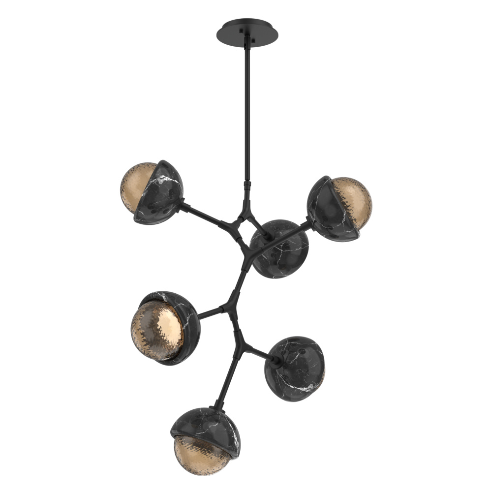 Cabochon Chandelier Large Pendant Matte Black