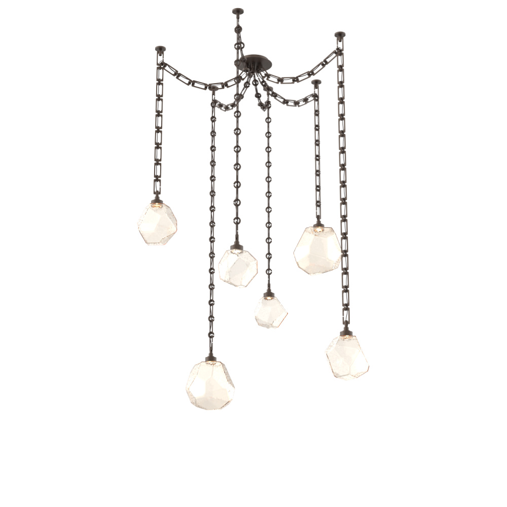 Gem Multi Light Pendant Multi Port Canopy Flat Bronze