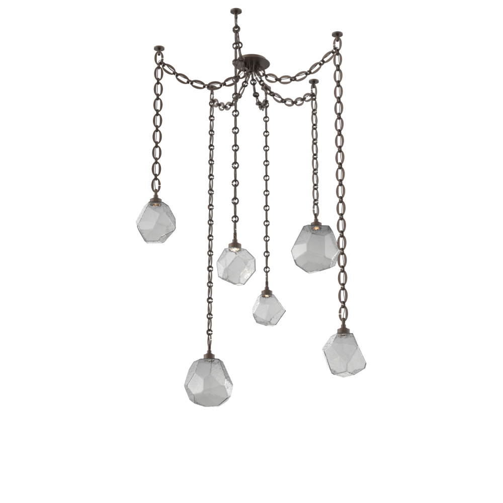 Gem Multi Light Pendant Multi Port Canopy Flat Bronze