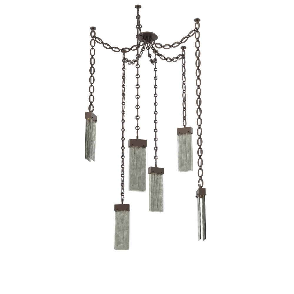 Parallel Round Chain 6pc Swag Multi-Pendant