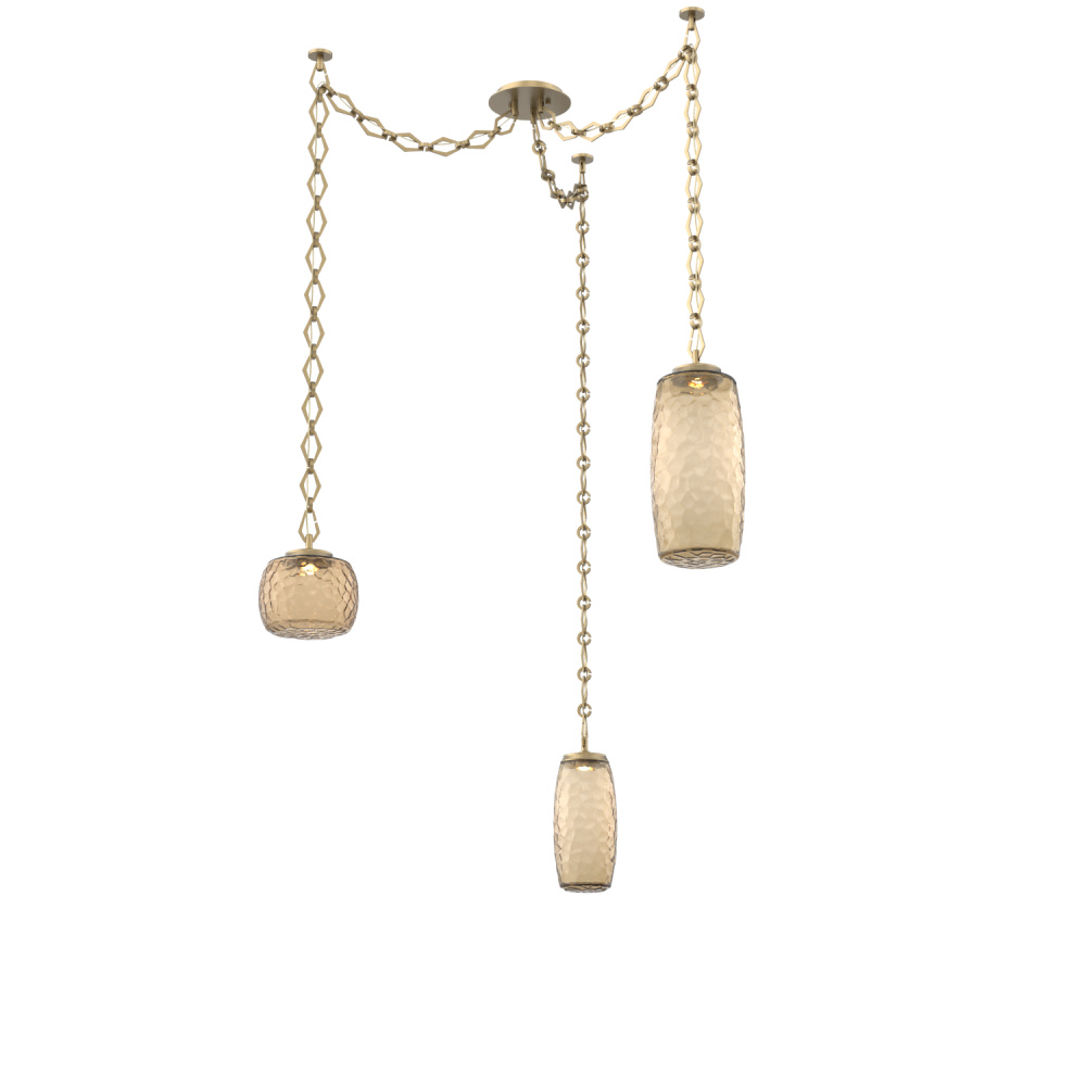 Vessel Multi Light Pendant Gilded Brass