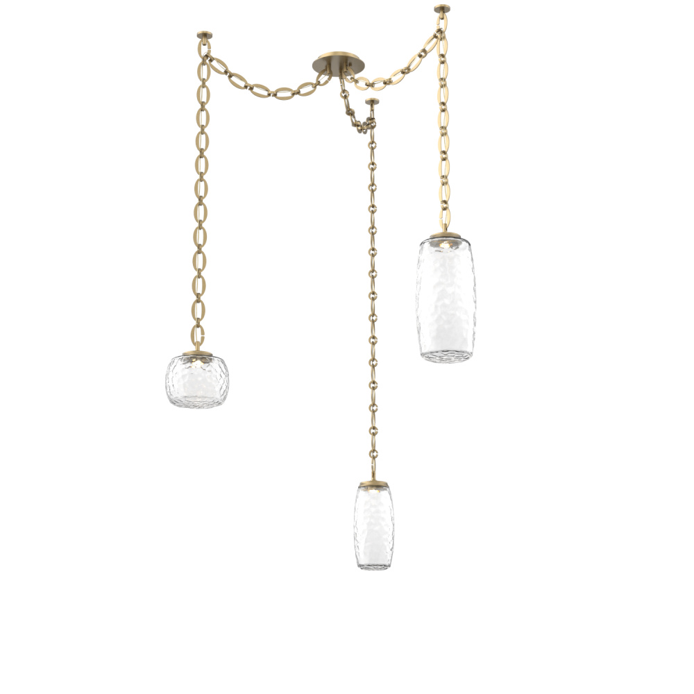 Vessel Multi Light Pendant Gilded Brass