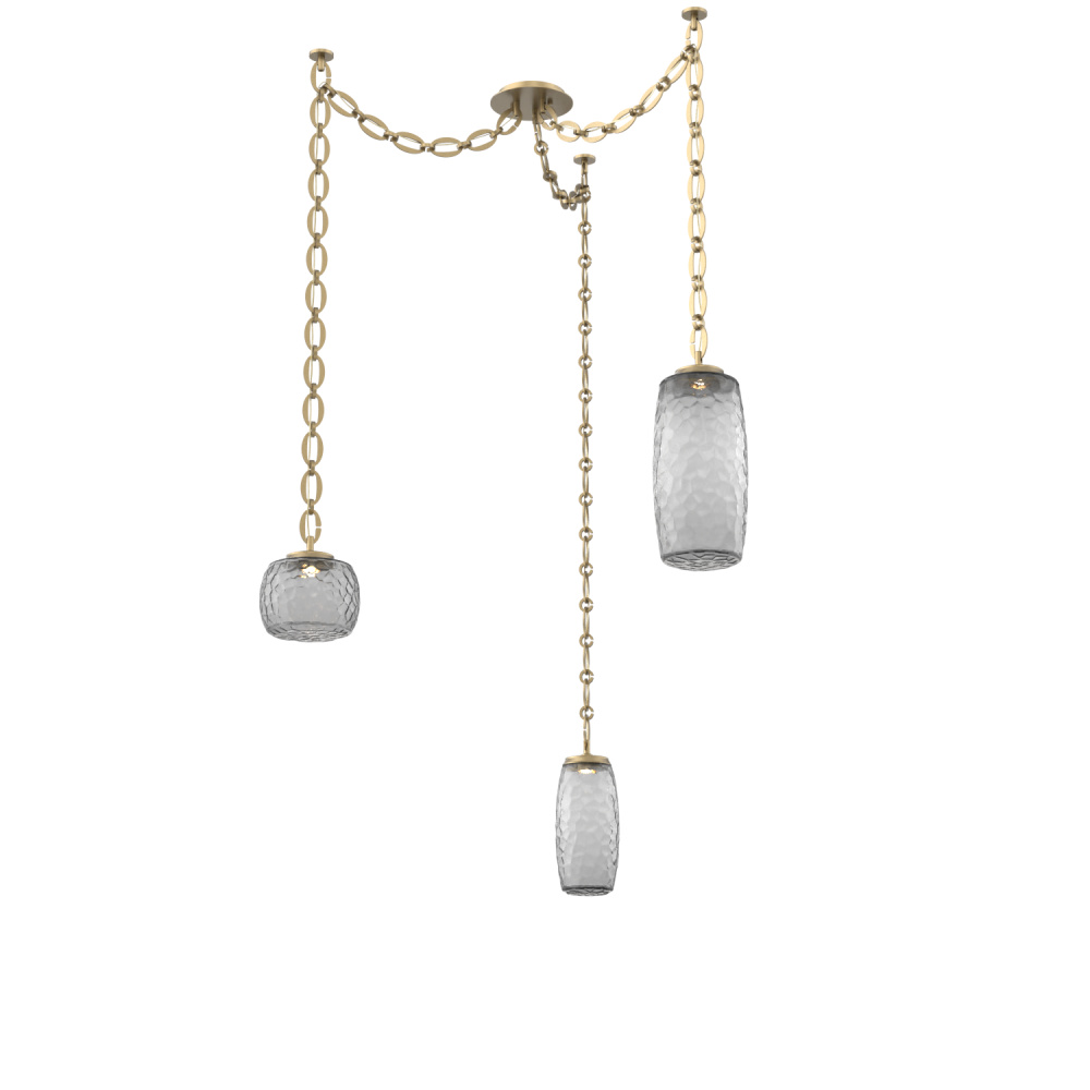 Vessel Multi Light Pendant Gilded Brass