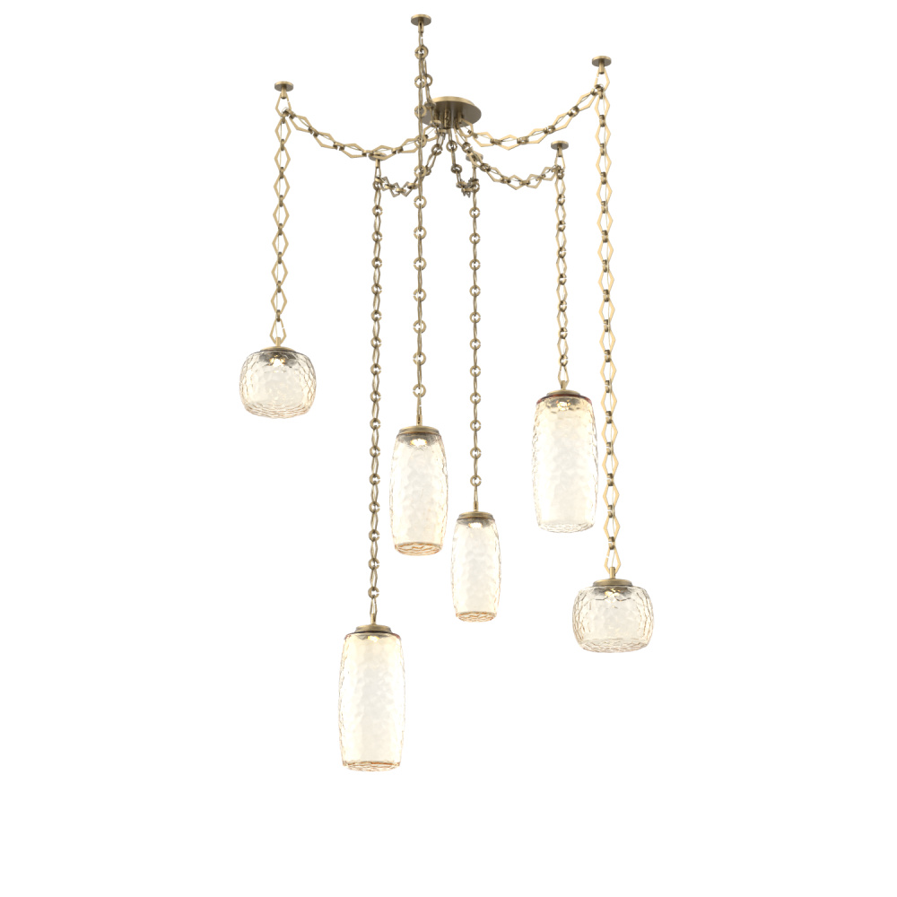 Vessel Multi Light Pendant Gilded Brass