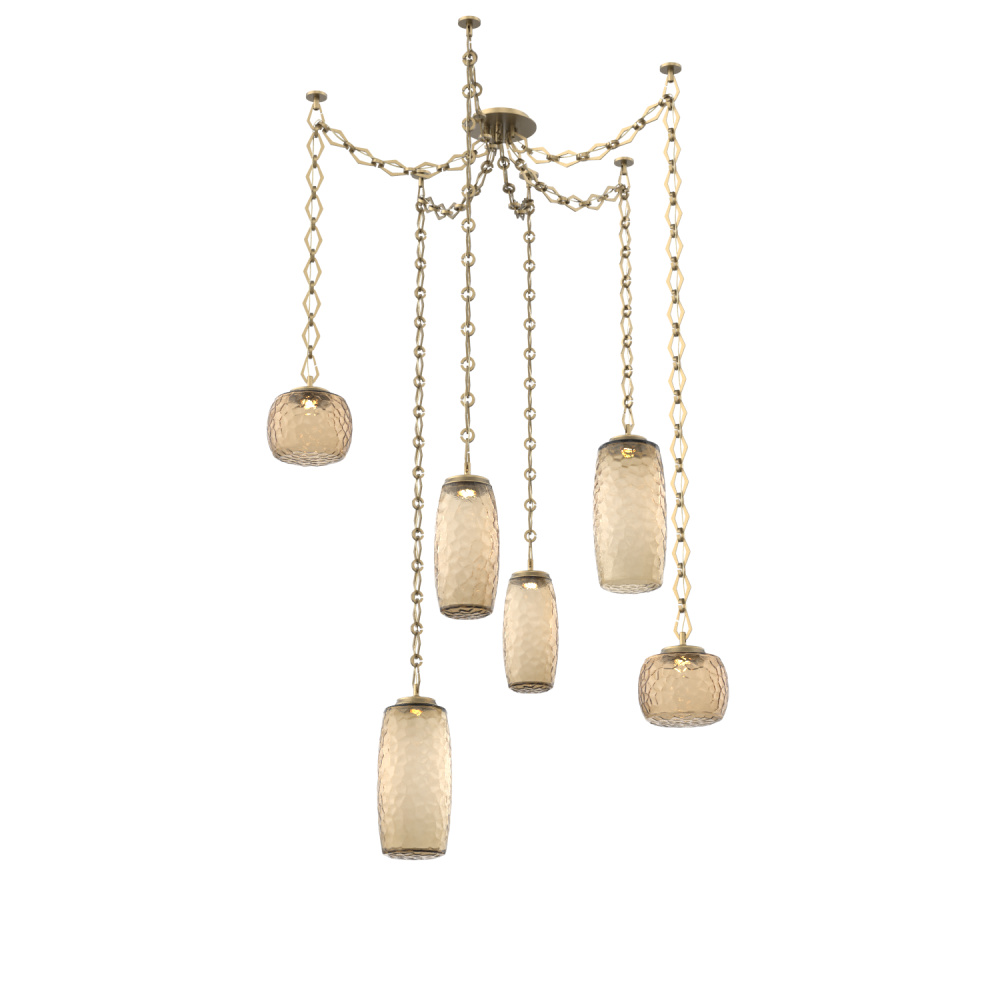 Vessel Multi Light Pendant Gilded Brass