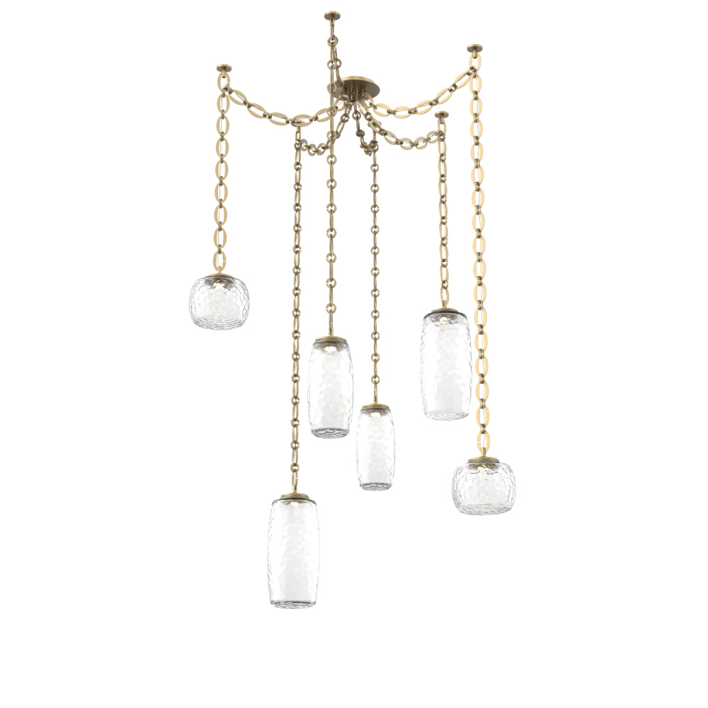 Vessel Multi Light Pendant Gilded Brass