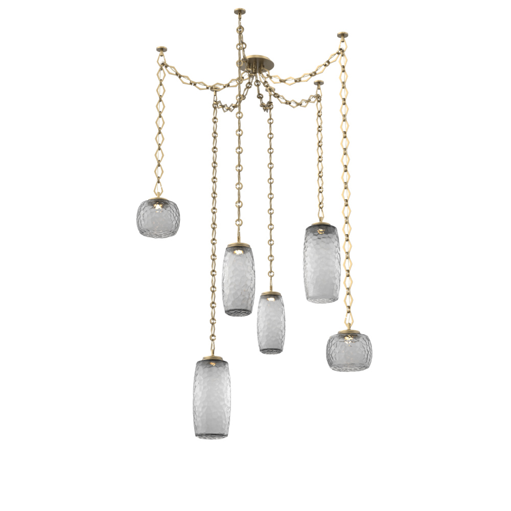 Vessel Multi Light Pendant Gilded Brass