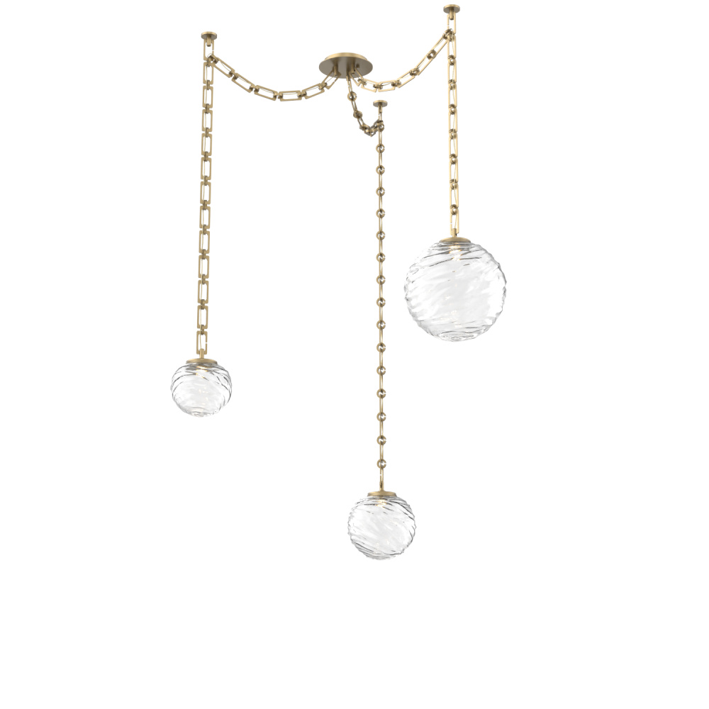 Gaia Multi Light Pendant Gilded Brass