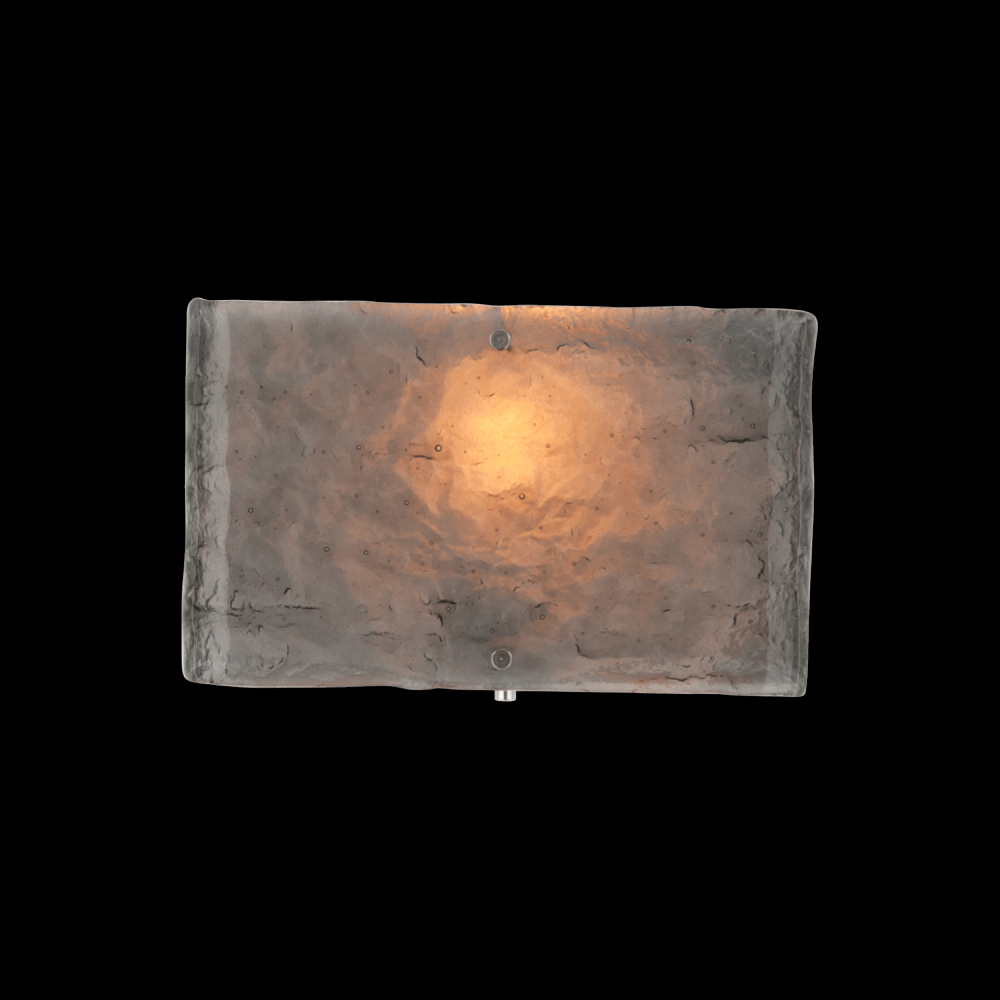 Textured Glass Square Cover Sconce-Classic Silver-Ivory Wisp Glass-E26