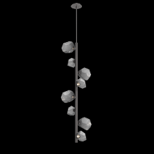 Hammerton CHB0039-T8-GP-S-001-L3 - Gem 8pc Twisted Vine-Graphite-Smoke Blown Glass-Threaded Rod Suspension-LED 3000K