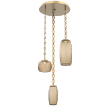 Hammerton CNB0091-03-GB-B-CH2-L3 - Vessel Round 3pc Multi-Pendant with Chain