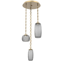 Hammerton CNB0091-03-GB-S-CH1-L1 - Vessel Round 3pc Multi-Pendant with Chain