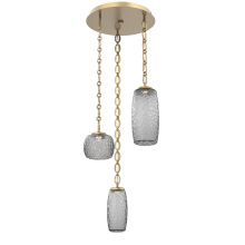Hammerton CNB0091-03-GB-S-CH2-L1 - Vessel Round 3pc Multi-Pendant with Chain