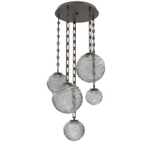 Hammerton CNB0092-05-FB-S-CH3-L3 - Gaia Round 5pc Multi-Pendant with Chain