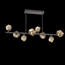 Hammerton PLB0039-T8-GP-B-001-L3 - Gem 8pc Twisted Branch-Graphite-Bronze Blown Glass-Threaded Rod Suspension-LED 3000K