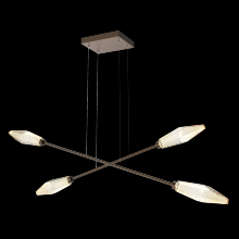 Hammerton PLB0050-M2-FB-A-CA1-L3 - Rock Crystal Double Moda-Flat Bronze-Amber Blown Glass-Stainless Cable-LED 3000K