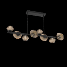 Hammerton PLB0089-T8-MB-B-001-L3 - Mesa 8pc Twisted Branch-Matte Black-Bronze Blown Glass-Threaded Rod Suspension-LED 3000K