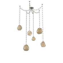 Hammerton SNB0039-06-BS-B-CH2-L1 - Gem Multi Light Pendant Multi Port Canopy Beige Silver