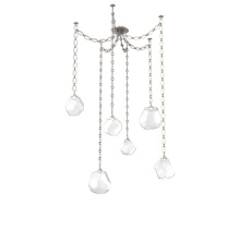 Hammerton SNB0039-06-BS-C-CH2-L1 - Gem Multi Light Pendant Multi Port Canopy Beige Silver