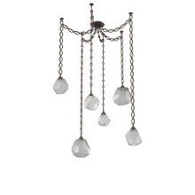 Hammerton SNB0039-06-FB-S-CH2-L1 - Gem Multi Light Pendant Multi Port Canopy Flat Bronze
