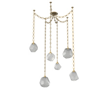 Hammerton SNB0039-06-GB-S-CH1-L3 - Gem Multi Light Pendant Multi Port Canopy Gilded Brass