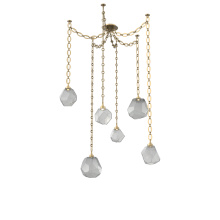 Hammerton SNB0039-06-GB-S-CH2-L1 - Gem Multi Light Pendant Multi Port Canopy Gilded Brass