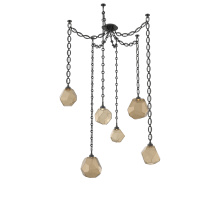 Hammerton SNB0039-06-MB-B-CH2-L1 - Gem Multi Light Pendant Multi Port Canopy Matte Black