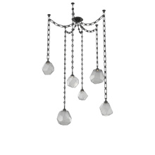 Hammerton SNB0039-06-MB-S-CH3-L1 - Gem Multi Light Pendant Multi Port Canopy Matte Black