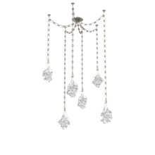 Hammerton SNB0059-06-BS-BC-CH3-L1 - Blossom Multi Light Pendant Multi Port Canopy Beige Silver