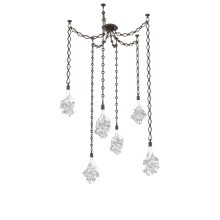 Hammerton SNB0059-06-FB-BC-CH1-L1 - Blossom Multi Light Pendant Multi Port Canopy Flat Bronze