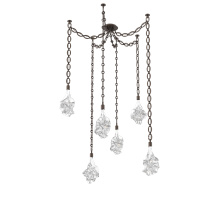 Hammerton SNB0059-06-FB-BC-CH2-L1 - Blossom Multi Light Pendant Multi Port Canopy Flat Bronze