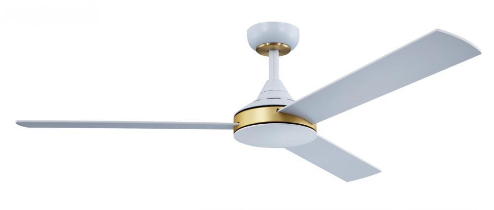 52" PIERPORT c/fan, White/Sat.Brass