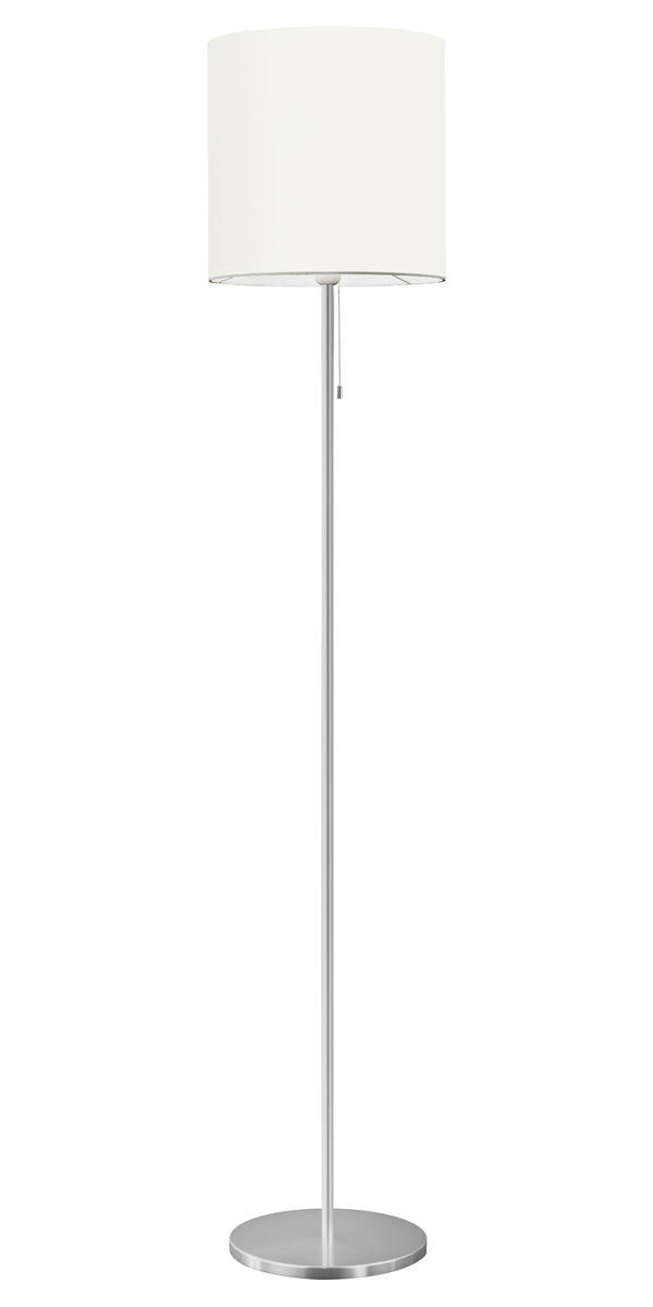 1 LT Floor Lamp w/ a Brushed Aluminum Finish & Cream Fabric Shade