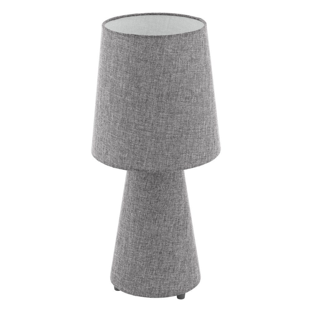 2 LT Table Lamp w/ Grey Finish & Grey Fabric Shade