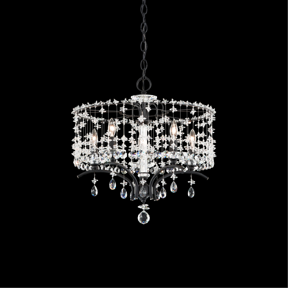 Bella Rose 5 Light 120V Chandelier in Antique Silver with Clear Heritage Handcut Crystal