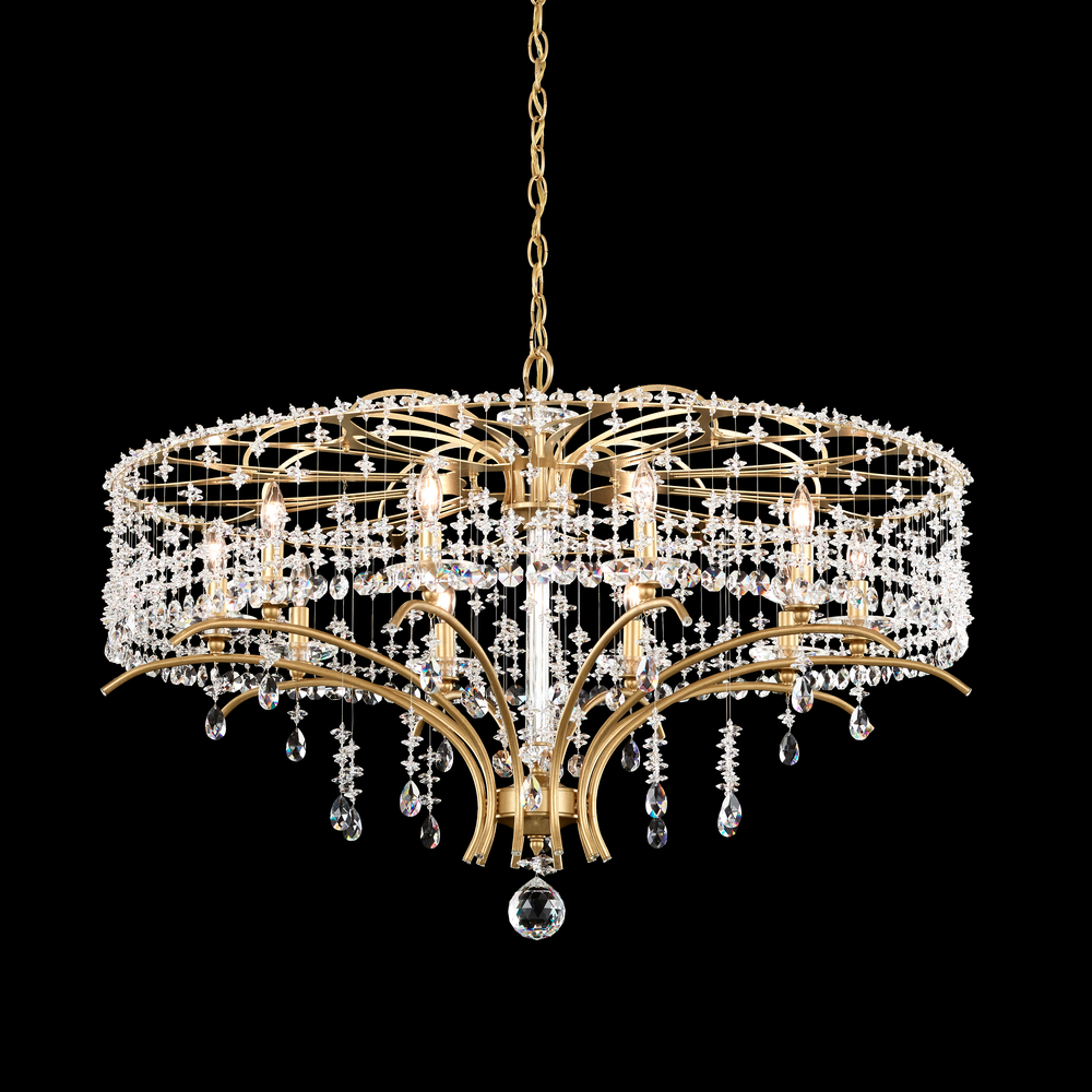 Bella Rose 10 Light 120V Chandelier in Etruscan Gold with Clear Heritage Handcut Crystal
