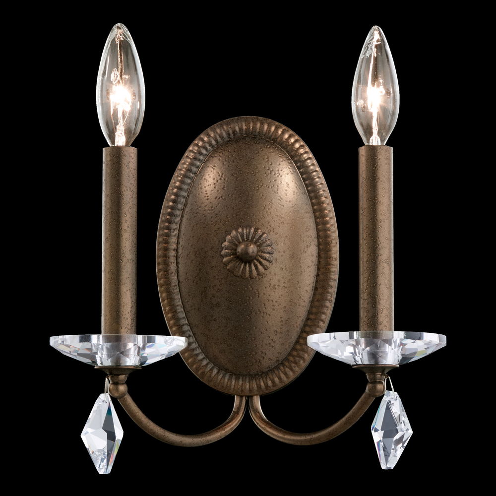 Modique 2 Light 120V Wall Sconce in Heirloom Bronze with Clear Heritage Handcut Crystal